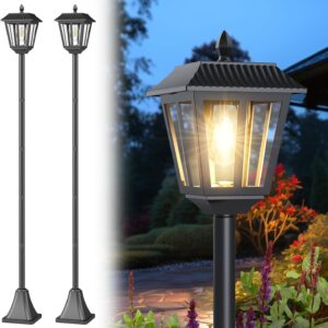 Solar-Powered Outdoor Pathway Lanterns with Auto On/Off Sensor — Waterproof Garden and Driveway Décor