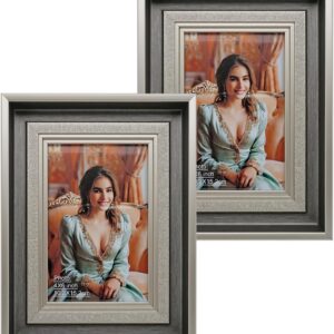 Luxury Vintage Bronze Picture Frame with Ornate Embossed Border — Tabletop and Wall Display