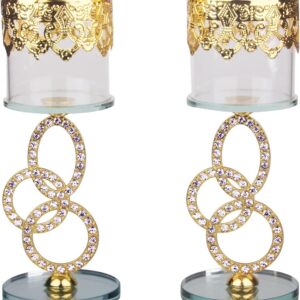 Set of 2 Iron Pillar Candlestick Holders for Dining Tables, Coffee Tables, and Centerpiece Displays