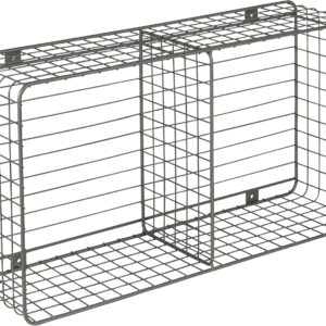 Industrial Gray Wire Cube Wall Mount Basket and Hook Station — Entryway, Mudroom, or Kitchen Storage