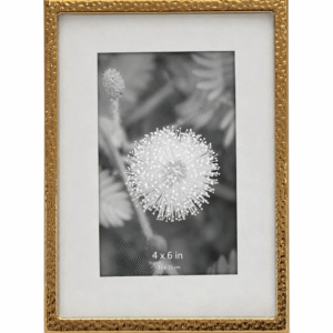 6x8" Hammered Texture Silver Metal Photo Frame — Displays 4x6 with Mat or 6x8 Without, Desk or Wall