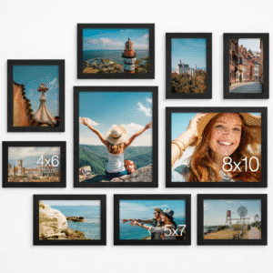 10-Pack Black Gallery Wall Frame Set — Two 8x10, Four 5x7, Four 4x6 in Engineered Wood with Plexiglass